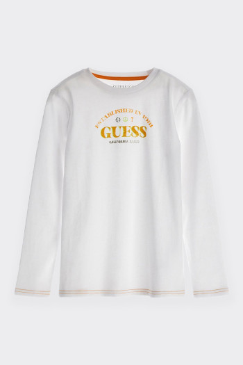 PEACE GUESS WHITE LONG-SLEEVED T-SHIRT 