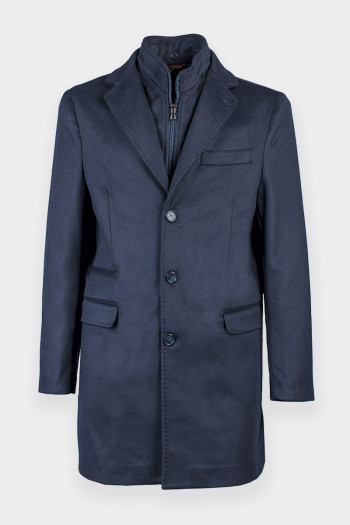 TECHNICAL BLUE WOOL PARKA BY ROMEO GIGLI 