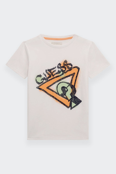 Children's short-sleeved T-shirt made of 100% cotton perfect for children who like an urban and fashionable style. Made of soft 