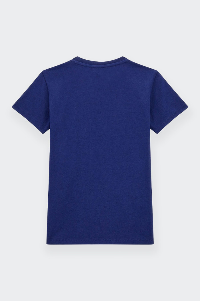 Children's short-sleeved T-shirt made of 100% cotton. Crew neck and contrasting print on the front. regular fit.