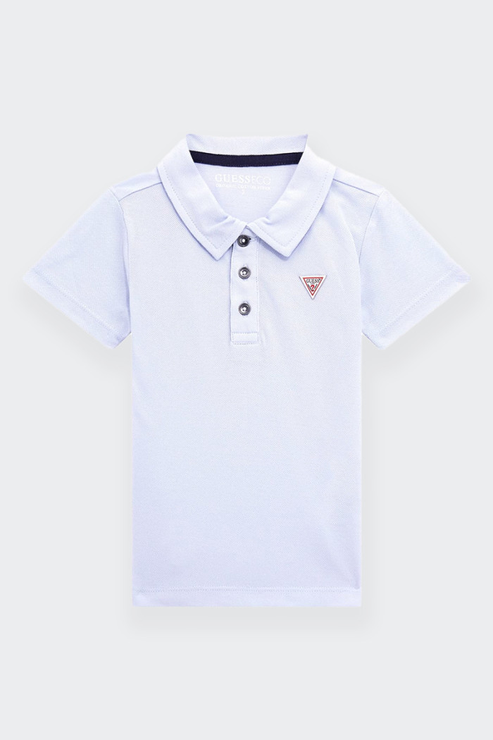 Guess baby and child short-sleeved cotton polo shirt. Pique fabric and classic collar. 3-button fastening. Ideal for occasions o
