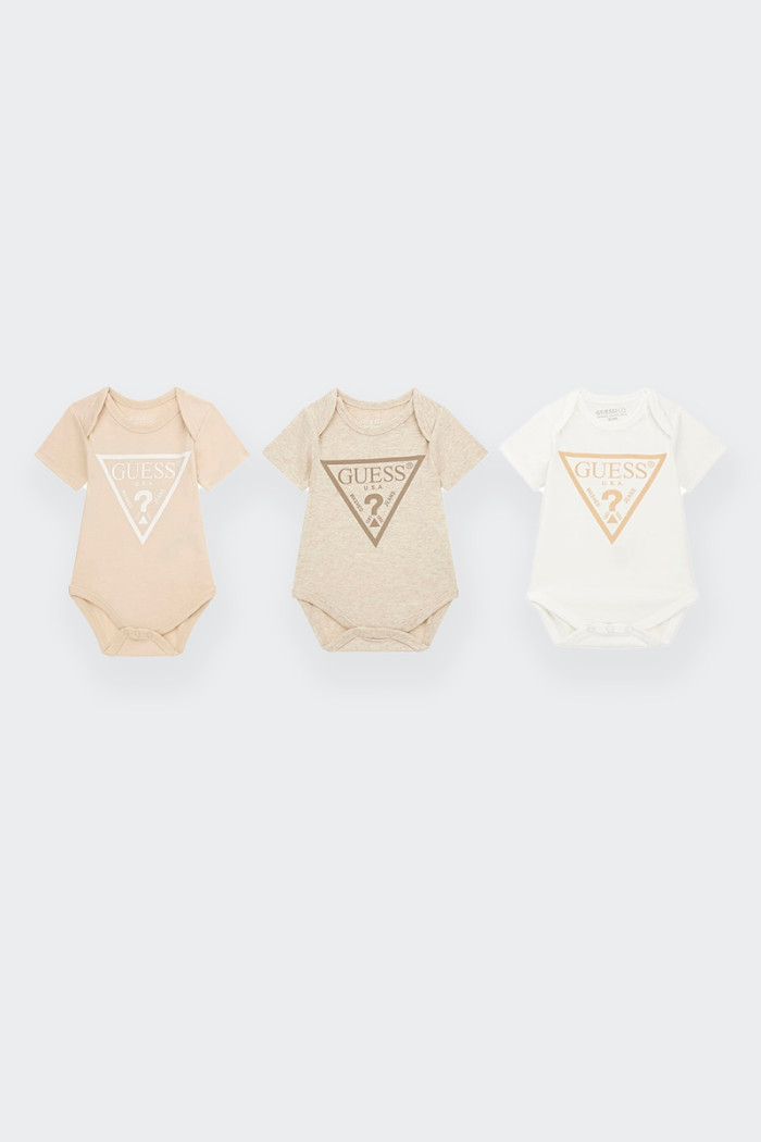 Guess SET OF 3 COLOURED BABY BODYSUITS
