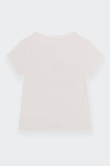 t-shirt Guess da bambina realizzata in puro cotone, questa t-shirt ha maniche corte e una stampa floreale sul fronte che aggiung