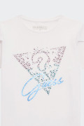 Guess T-SHIRT WITH COLOURED RHINESTONE LOGO