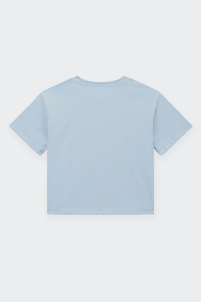 Guess CROPPED SHORT-SLEEVED BLUE T-SHIRT