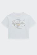 Guess CROPPED SHORT-SLEEVED WHITE T-SHIRT