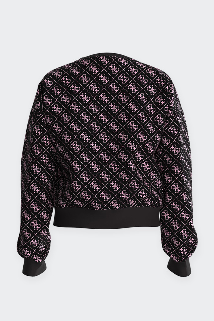 Girl's crew-neck sweatshirt made of 100% cotton. All-over logo detail all over the garment. soft fit.