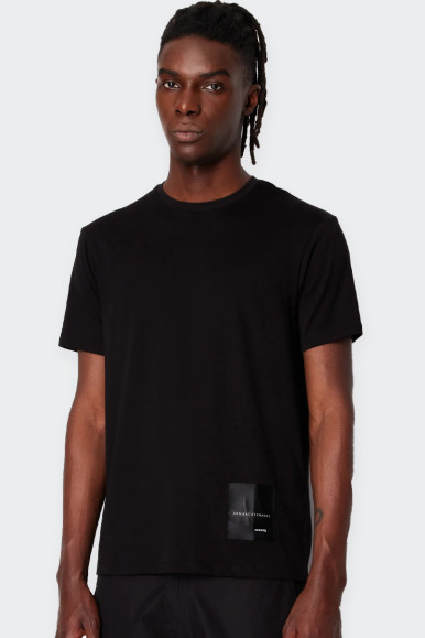 Armani Exchange REGULAR FIT T-SHIRT WITH BLACK PATCH