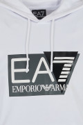 EA7 Emporio Armani WHITE COTTON HOODIE