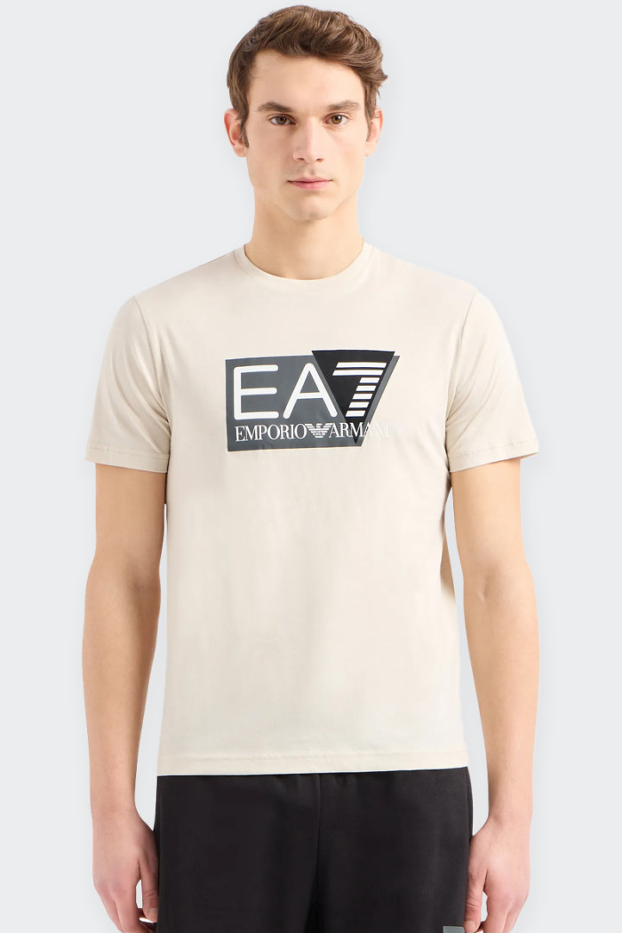 EA7 Emporio Armani VISIBILITY SHORT-SLEEVED T-SHIRT BEIGE