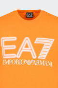 EA7 Emporio Armani T-SHIRT A MANICHE CORTE LOGO SERIES ARANCIONE