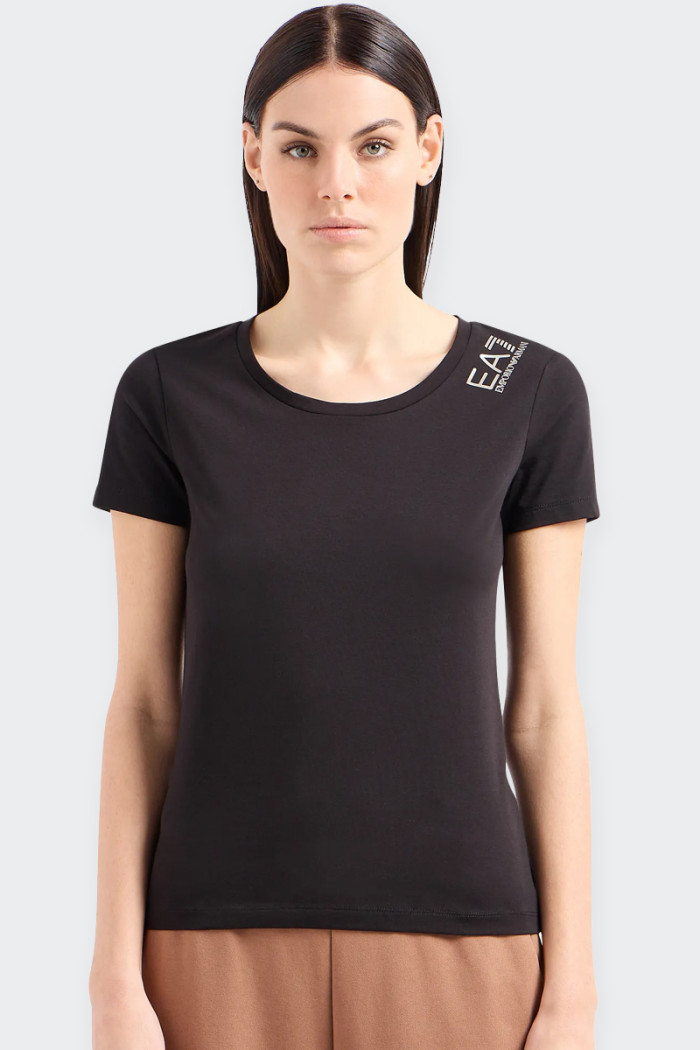 short-sleeved crew-neck t-shirt for women made of stretch cotton, perfect for completing different outfits, both sporty and more