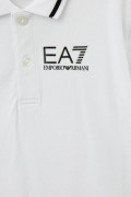 EA7 Emporio Armani WHITE BOY SHORT-SLEEVED POLO SHIRT