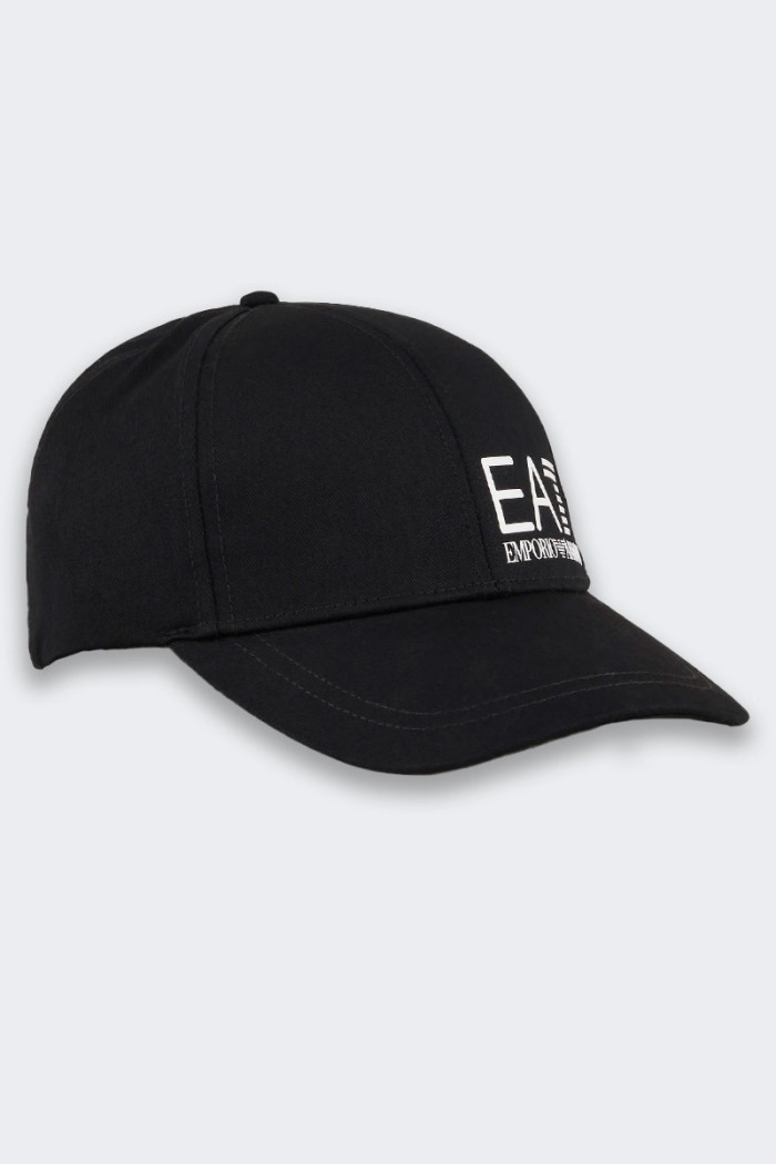 EA7 Emporio Armani BLACK UNISEX COTTON BASEBALL HAT