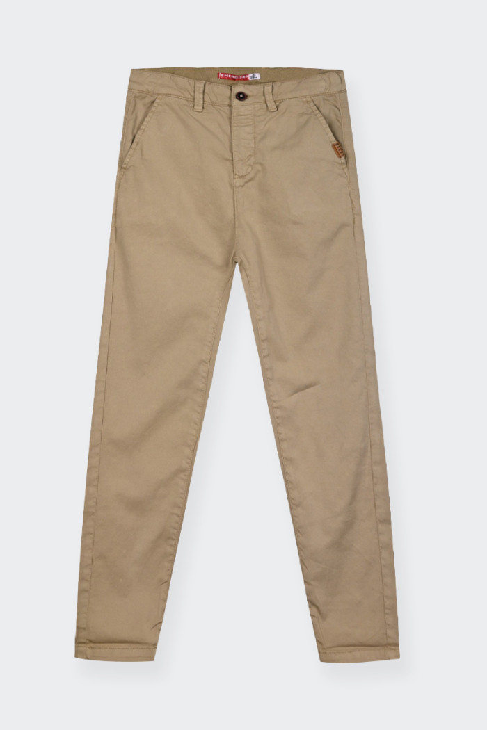 Energiers BEIGE COTTON CHINO TROUSERS
