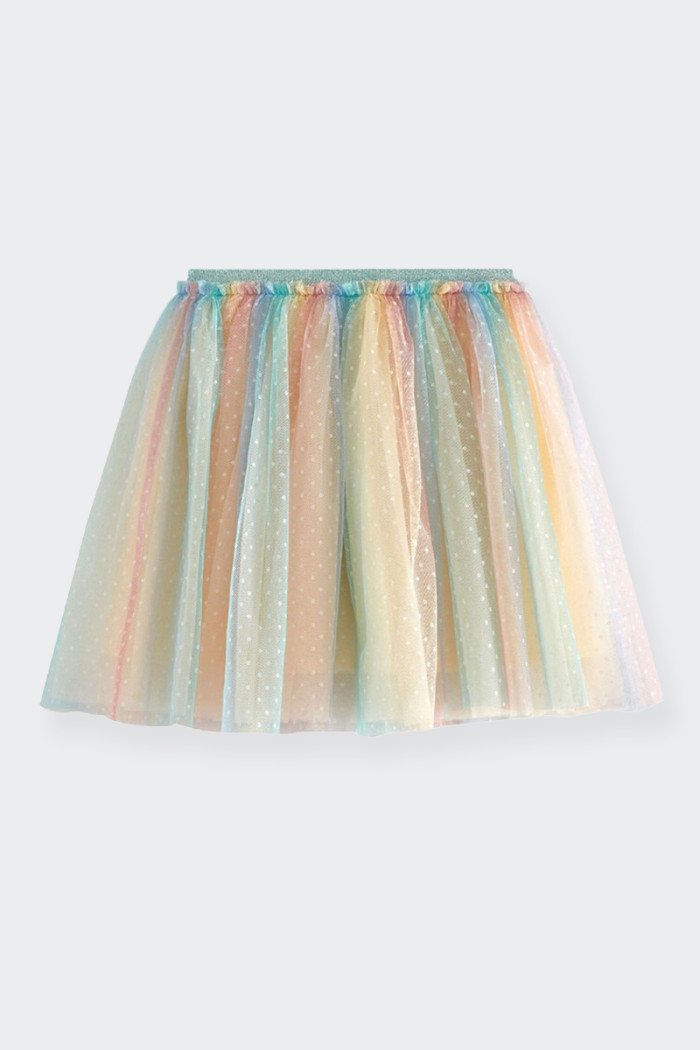 colourful tulle skirt for girls with lining. elasticated drawstring waist. With its unique design and bright colours, this skirt