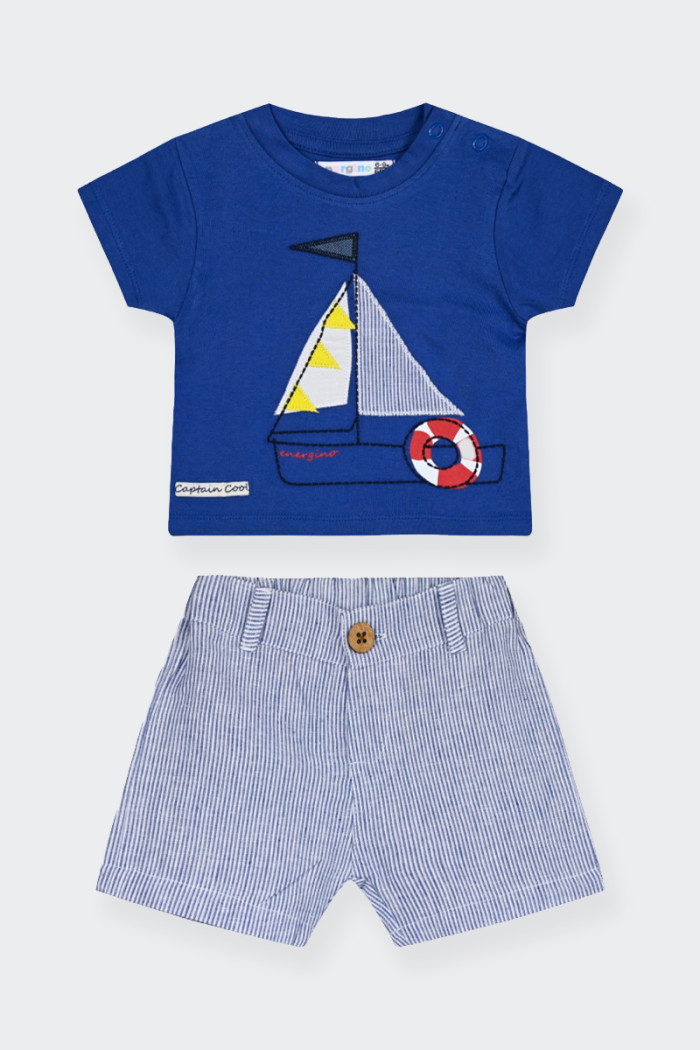 Energiers 2-PIECE SET T-SHIRT AND SHORTS SEA BLUE