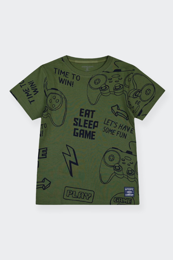 t-shirt Energiers a maniche corte per bambino realizzata in 100% cotone perfetta per i giovani appassionati di videogiochi. Con 