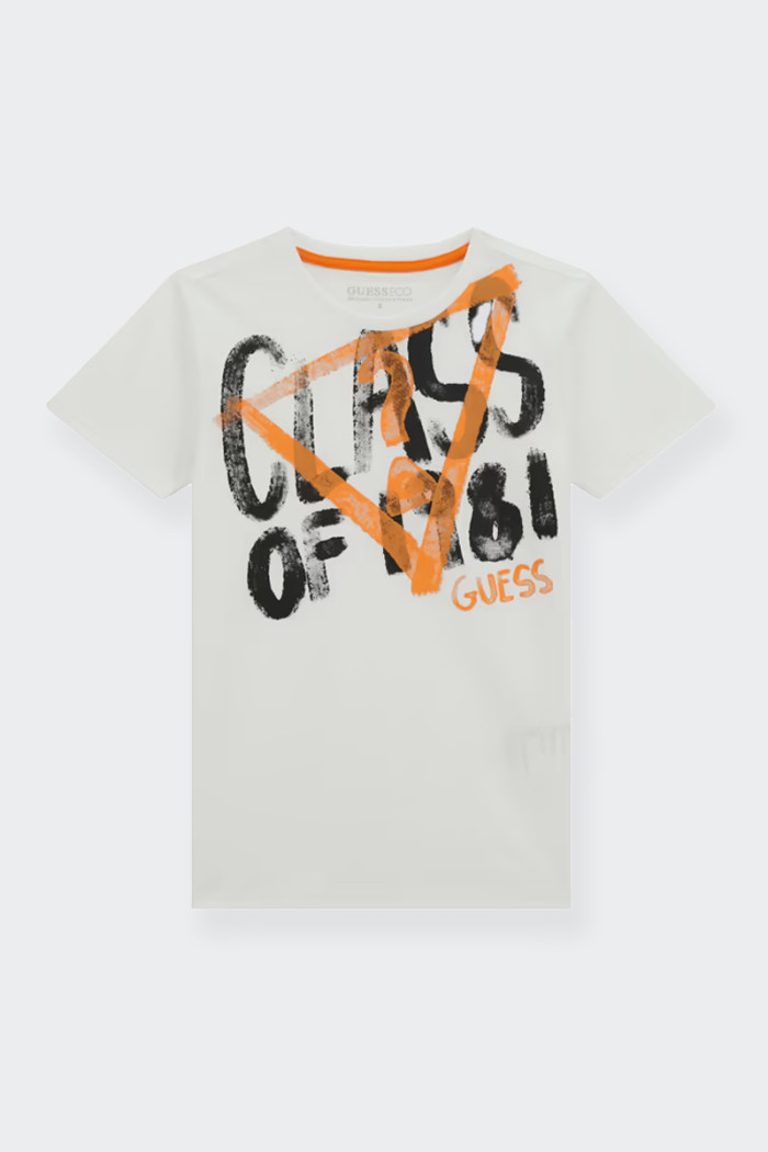 Guess STREETWEAR T-SHIRT IN WHITE COTTON