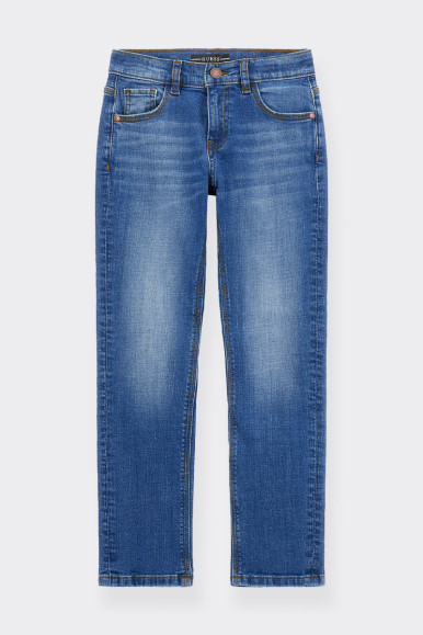 Guess BLUE LOGO PATCH STRAIGHT JEANS