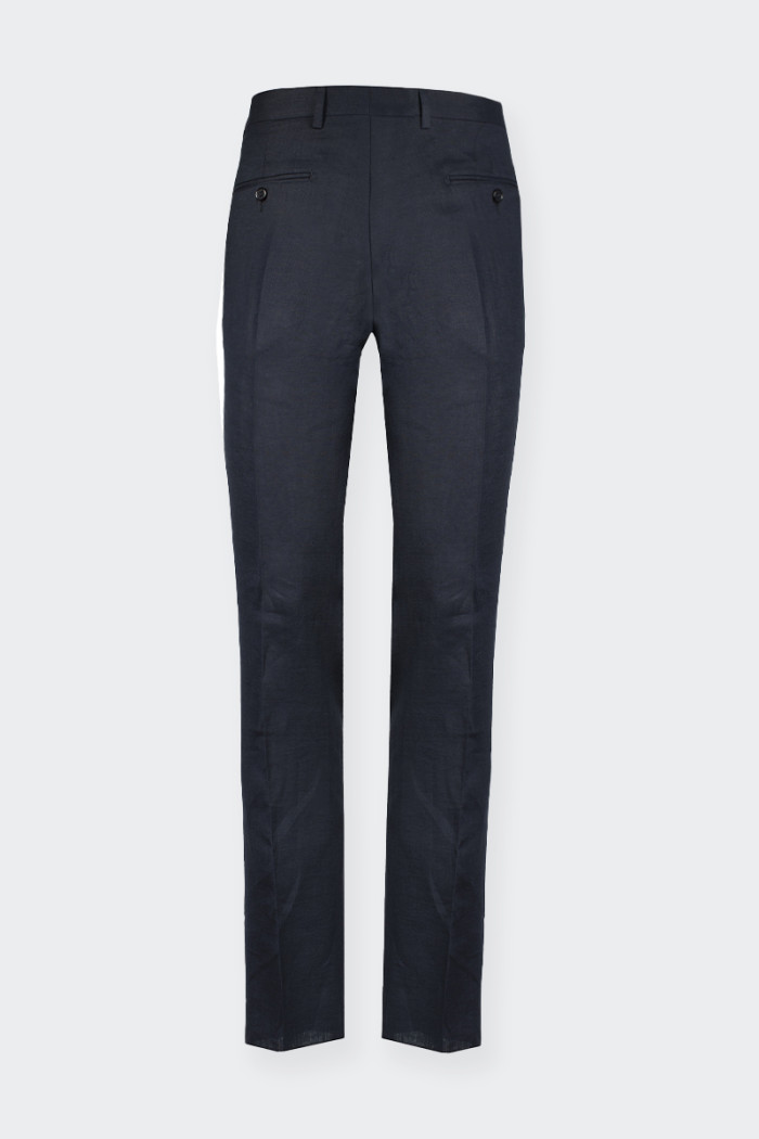 Romeo Gigli BLUE NAVY LINEN TROUSERS