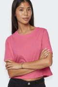 Pieces PINK OVERSIZED CROPPED T-SHIRT