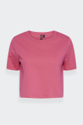 Pieces PINK OVERSIZED CROPPED T-SHIRT