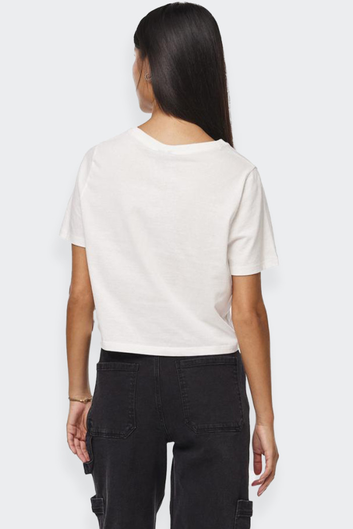 Pieces WHITE OVERSIZED CROPPED T-SHIRT