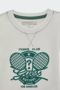 Guess WHITE SHORT-SLEEVED TENNIS CLUB T-SHIRT