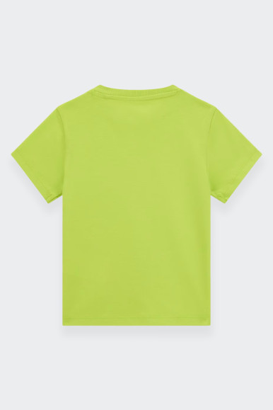 Questa t-shirt alla moda per neonato e bambino presenta una stampa frontale laterale multicolore, aggiungendo un tocco di stile 