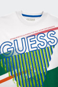 Guess DRIPPING COTTON T-SHIRT WHITE COLOR