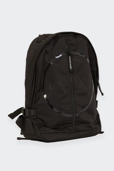 Armani Exchange BACKPACK IN BLACK TECHNICAL FABRIC