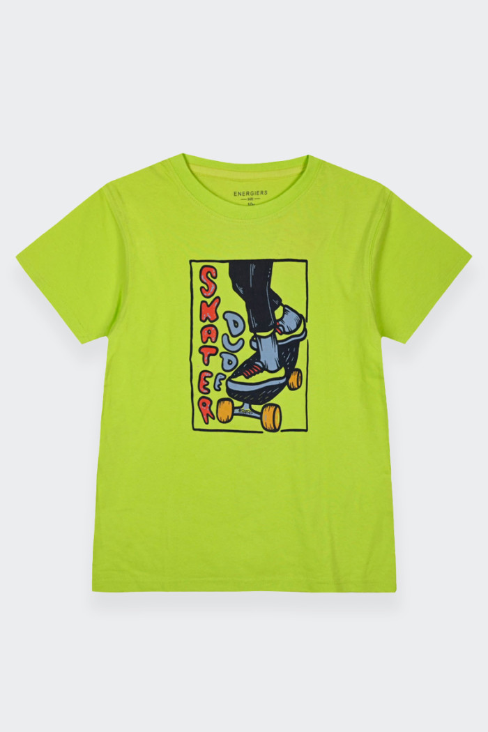 Energiers T-SHIRT SKATER IN COTONE VERDE LIME