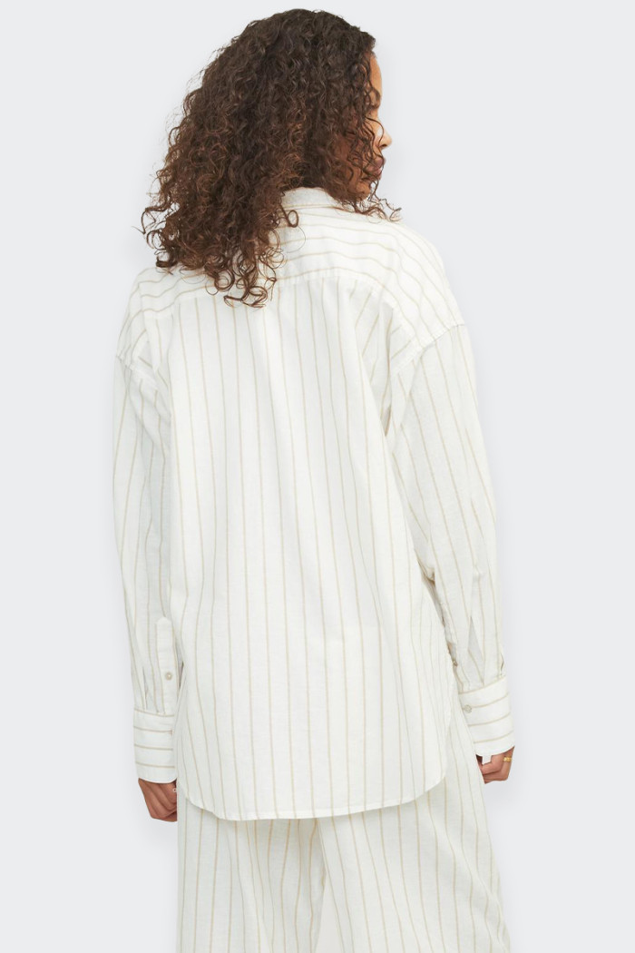 Jack & Jones WHITE STRIPED RELAXED FIT SHIRT