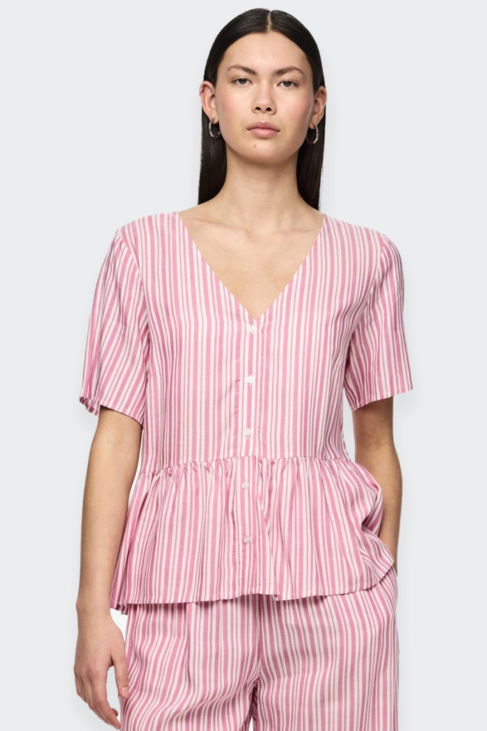 Pieces PINK STRIPED BLOUSE