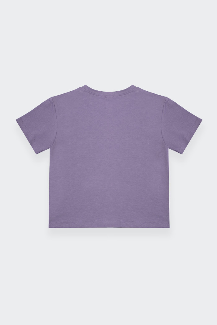 Refrigiwear LAVENDER CROPPED T-SHIRT WITH POCKET