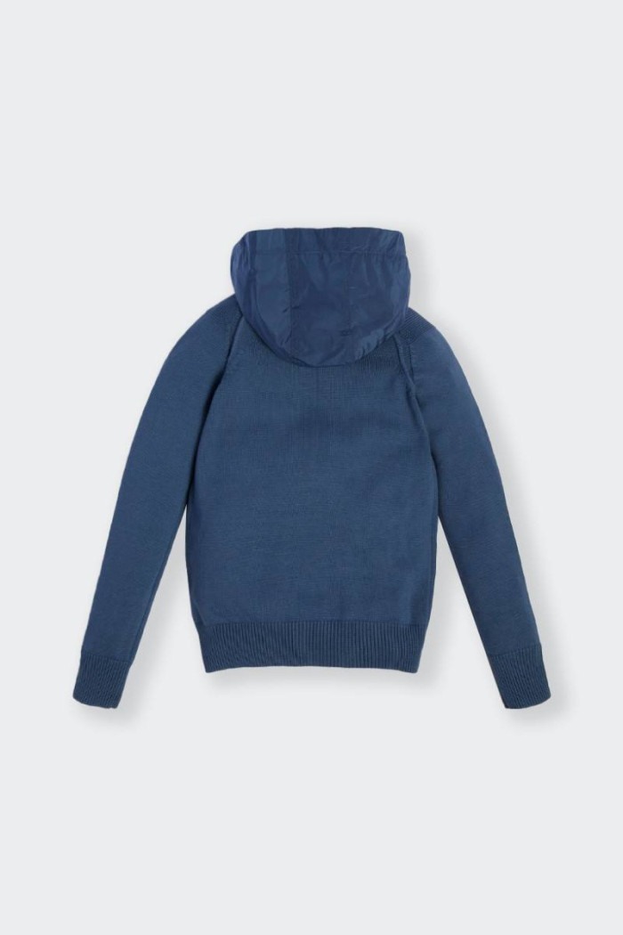 Guess JUNIOR BLUE HOODED CARDIGAN