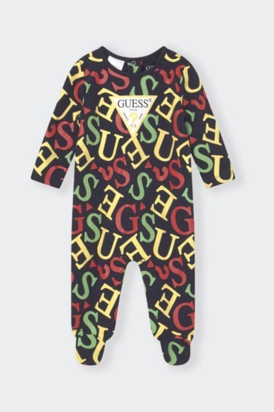 BABY GUESS BLUE ALLOVER PYJAMA DUNGAREES 