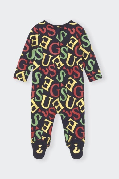 BABY GUESS BLUE ALLOVER PYJAMA DUNGAREES