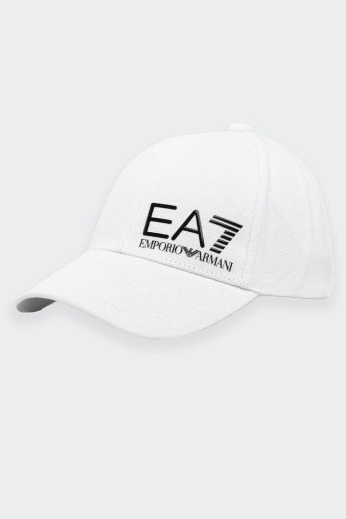 EA7 Emporio Armani WHITE BASEBALL CAP WITH VISOR