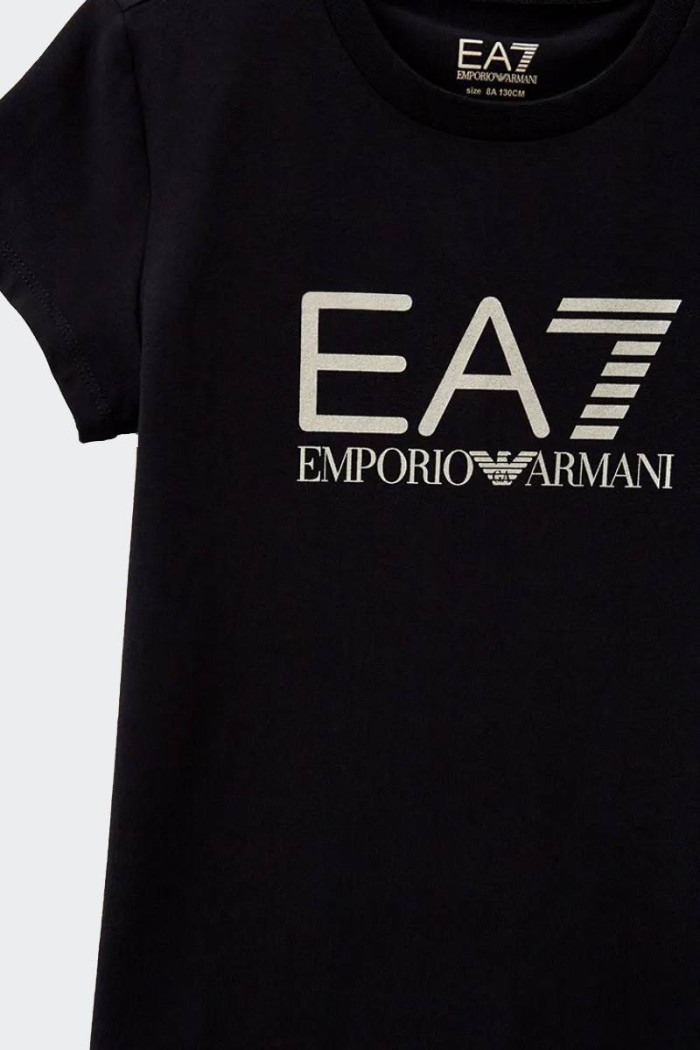 EA7 Emporio Armani BLACK SHORT-SLEEVED T-SHIRT JUNIOR