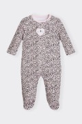 ANIMAL PRINT JUMPSUIT WITH EMBROIDERED LOGO BABY GUESS