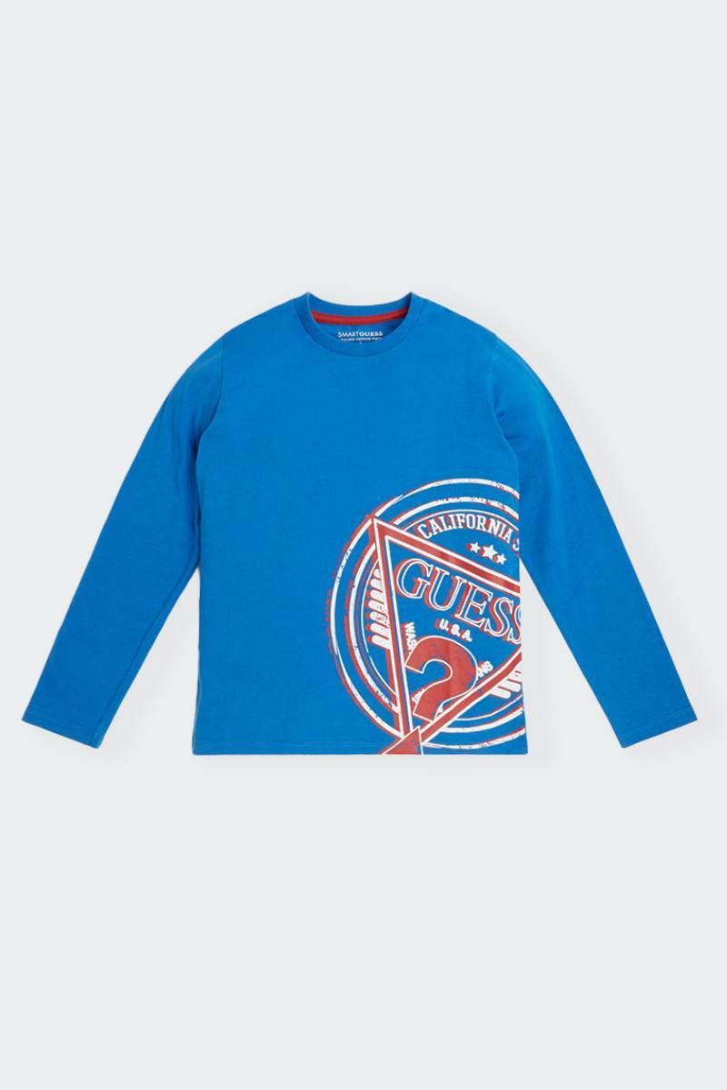 Woolrich Bambino Abbigliamento Top e t-shirt T-shirt T-shirt a maniche lunghe Maglietta da bambino a maniche lunghe con logo Blu Taglia 10 