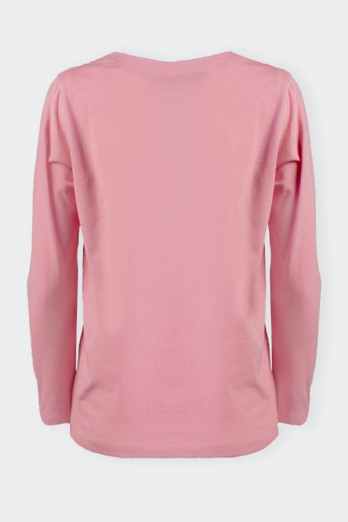 Refrigiwear PINK LONG SLEEVE T-SHIRT WITH POCKET