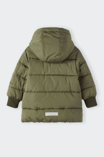 MILITARY GREEN DOWN JACKET WITH HOOD JUNIOR NAME IT