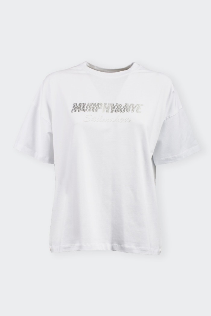 T-shirt Murphy &amp; Nye a maniche corte in cotone elasticizzato. Caratterizzata dalla scritta logo retroriflettente stampata su