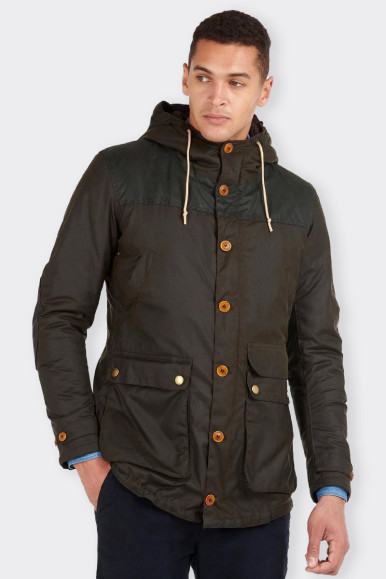 OLIVE GREEN GAME WAXED PARKA BARBOUR