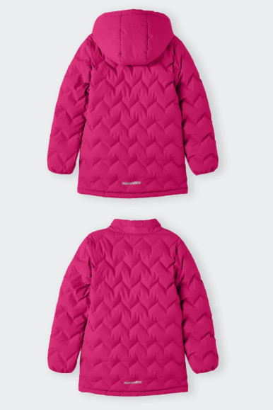 FUXIA DOWN JACKET WITH REMOVABLE HOOD KIDS NAME IT 