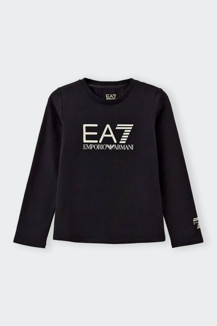 EA7 Emporio Armani BLACK GOLD LONG-SLEEVED T-SHIRT ESSENTIAL JUNIOR