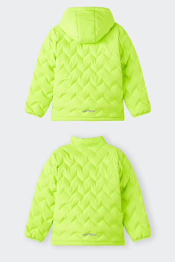 LIME GREEN DOWN JACKET WITH HOOD JUNIOR NAME IT